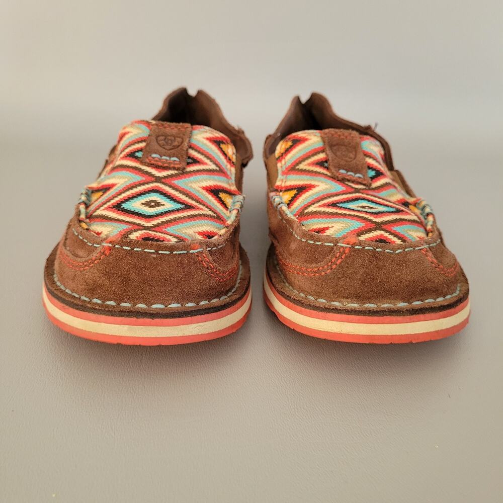 Ariat Ladies Cruiser Brown Moc Toe Loafers Shoes Southwest Aztec Print 6B - Picture 4 of 10